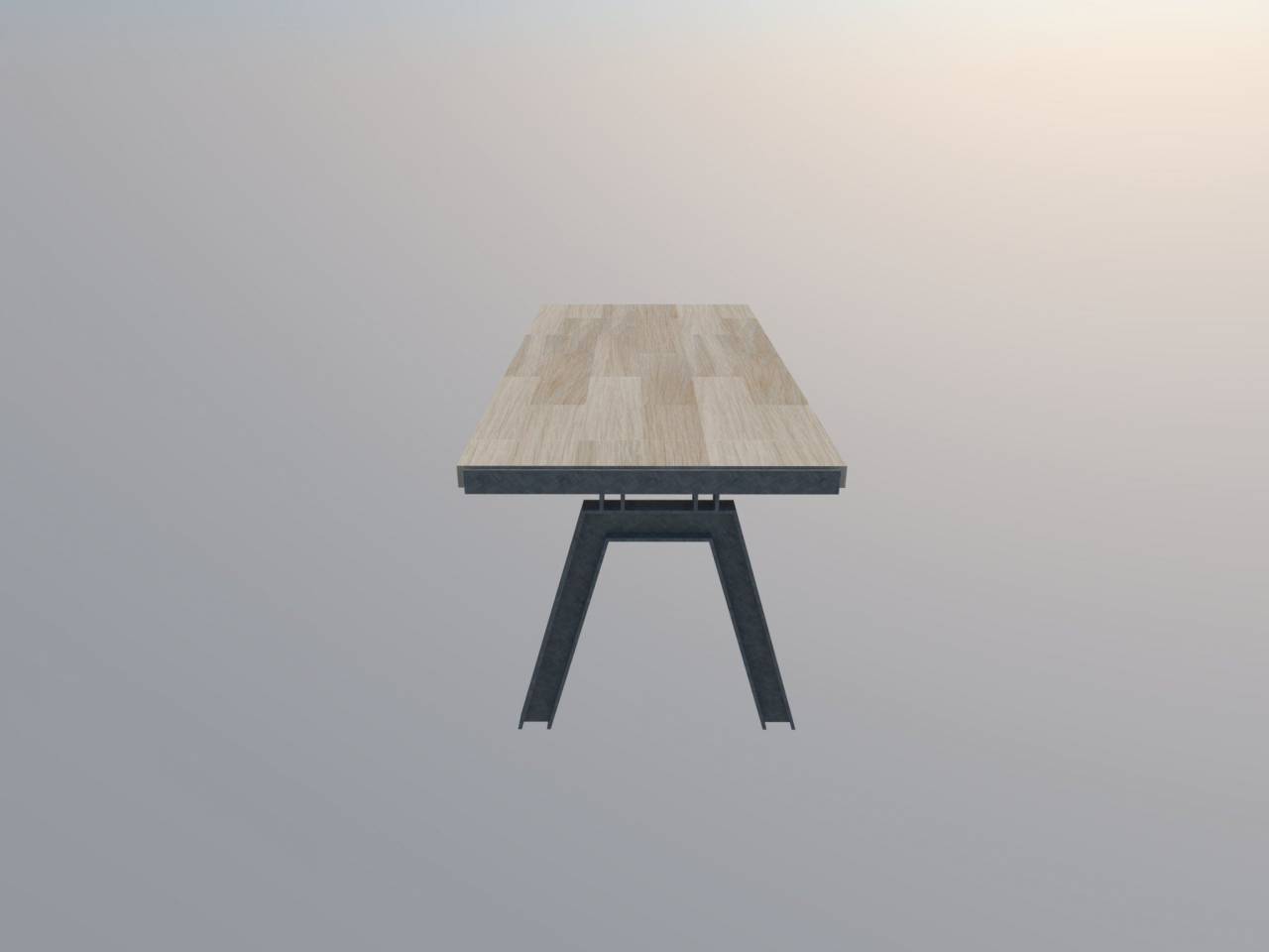 Industriële tafel stalen frame houten blad