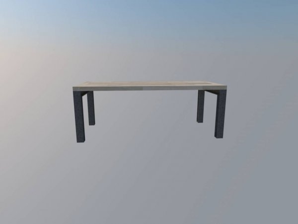 H-profiel stalen frame tafel stalen frame houten blad